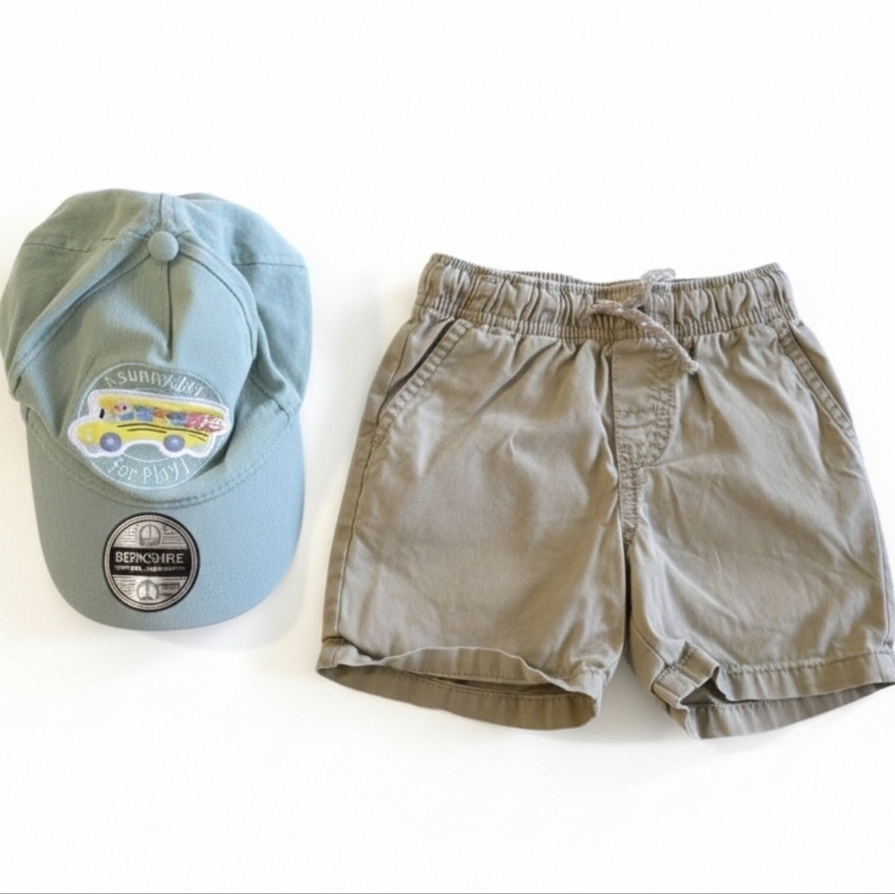 Toddler Shorts 18M by Cat & Jack + Like New Cocomelon Cap | Cute Summer Set